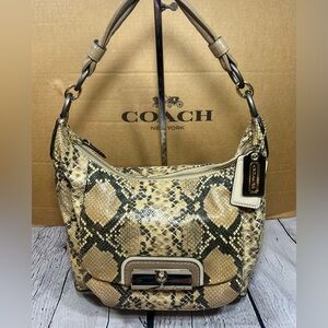 Coach Kristin 17085 Exotic Python Snakeskin Embossed Leather Hobo Bag NICE!